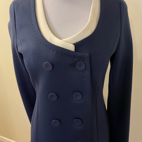 Navy blazer jacket with button closure - Picture 8 of 16